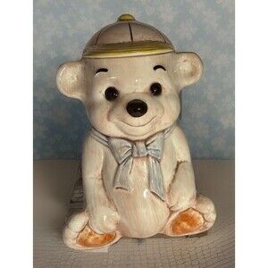 Vintage Treasure Craft Teddy Bear With Baseball Hat Cookie Jar